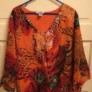 Signature JMB-Women’s Orange Tunic -Size 3X